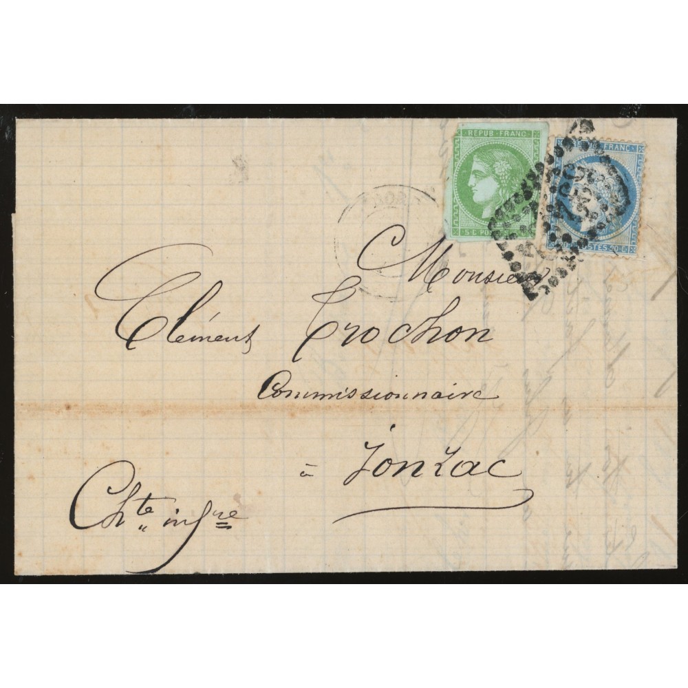 42 & 37 Oblitéré GC 532 - Depart Bordeaux (32) - Cote 323 Euros