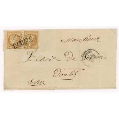 43 Oblitéré GC 3273 du 29/01/1871 - Depart Salins (38) - 2 Timbres - Cote 203 Euros