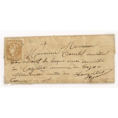 43A Oblitéré  - Depart  - Seul sur lettre - Cote 200 Euros