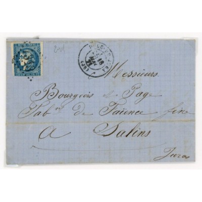 45 Oblitéré GC 1313 du 18/05/1871 - Depart Dole du Jura (38) - Cote 153 Euros