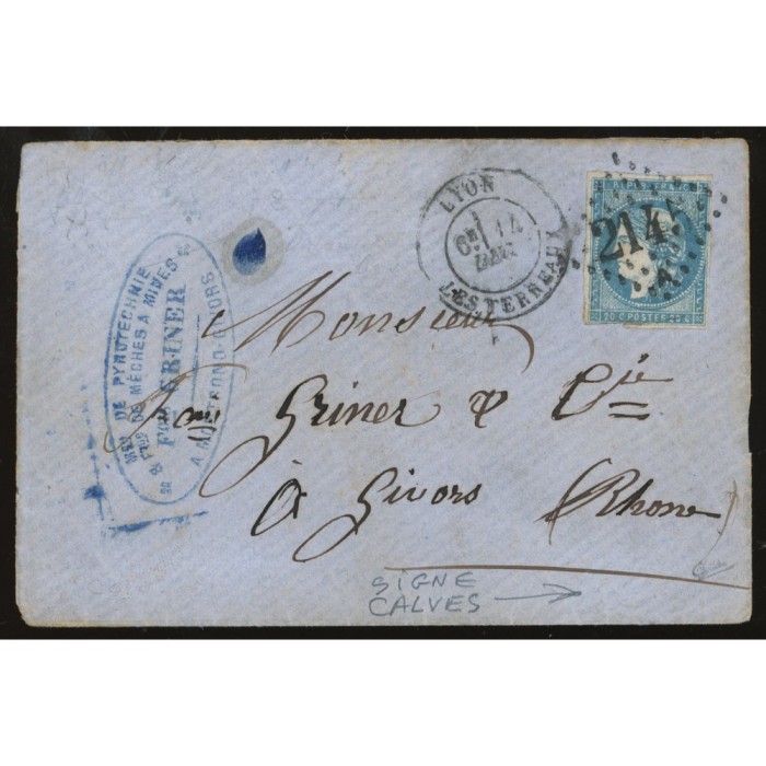 45 Oblitéré GC 2145 A - Depart Lyon (68) - Signé Calves - Cote 153 Euros