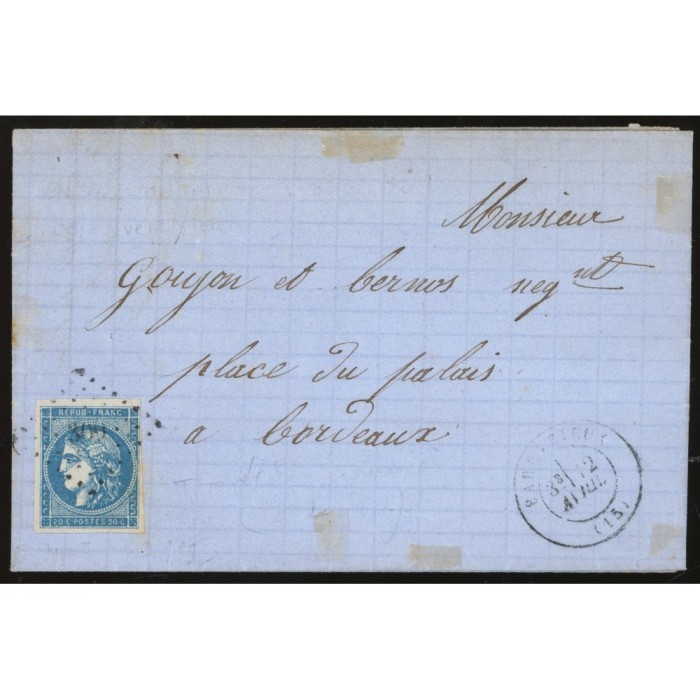 45 Oblitéré Petit Chiffre - Depart  - Cote 150 Euros