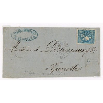 45C Oblitéré  du 12/01/1871 - Depart Bordeaux (32) - Cote 120 Euros