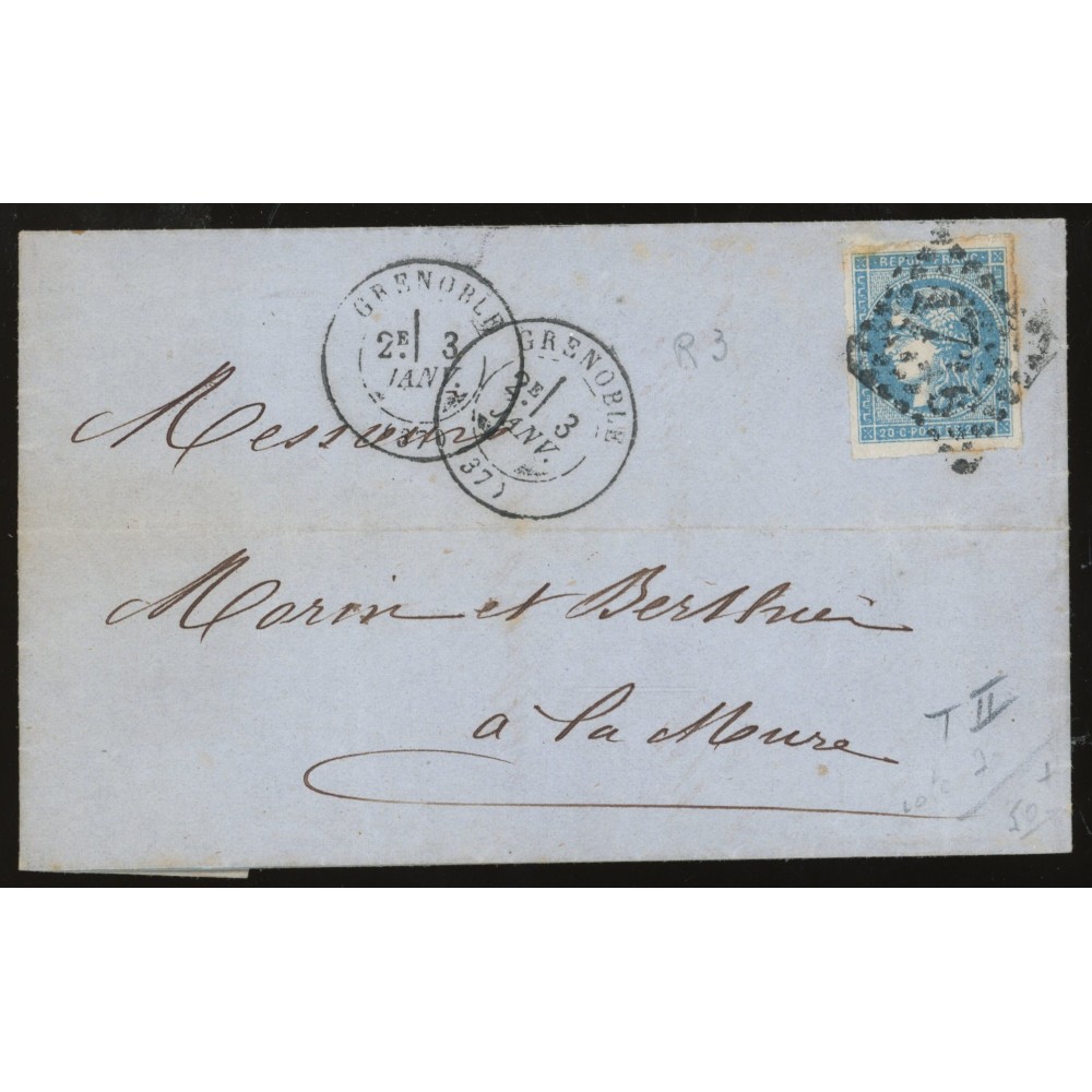 45C Oblitéré GC 1716 du 46025 - Depart Grenoble (37) - Cachet sans l'année - Cote 123 Euros