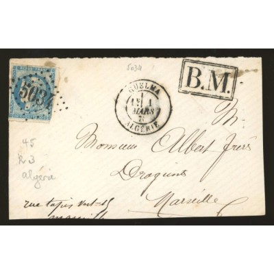 45C Oblitéré GC 5034 - Depart Guelma (Algerie) - Boite Mobile - Cote 205 Euros