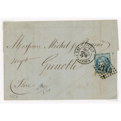 46A Oblitéré GC 2145 A du 22/02/1871 - Depart Lyon (68) - Cote 323 Euros