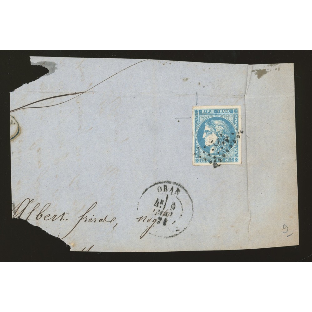 46B Oblitéré  - Depart Oran (Algérie) - Cote 50 Euros