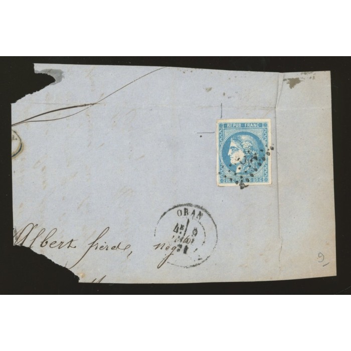 46B Oblitéré  - Depart Oran (Algérie) - Cote 50 Euros