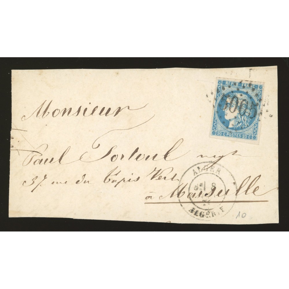 46B Oblitéré GC 5005 - Depart Alger (Algérie) - Cote 53 Euros