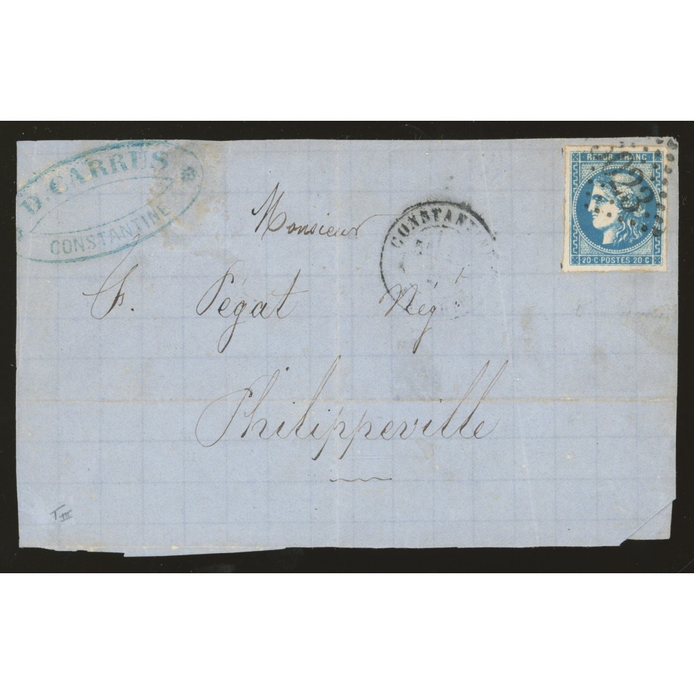 46B Oblitéré GC 5023 - Depart Constantine (Algérie) - Cote 53 Euros