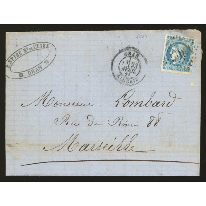 46B Oblitéré GC 5051 - Depart Oran (Algérie) - Cote 53 Euros