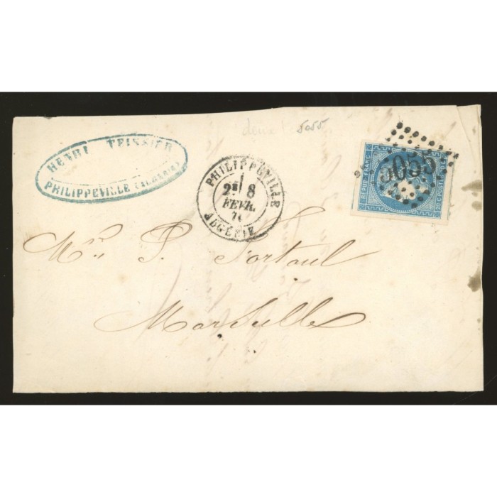 46B Oblitéré GC 5055 - Depart Philippeville (Algérie) - Cote 63 Euros