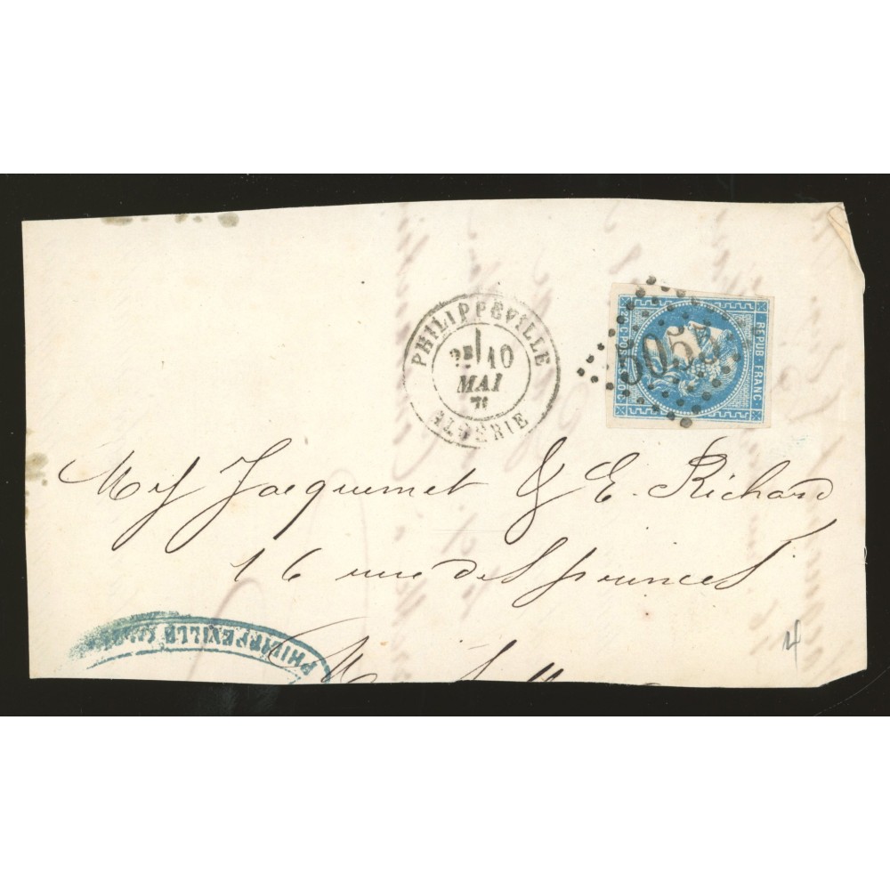 46B Oblitéré GC 5055 - Depart Philippeville (Algérie) - Cote 63 Euros