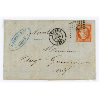 5 Oblitéré PC 78 du 14/07/1854 - Depart Angers (47) - Cote 903 Euros
