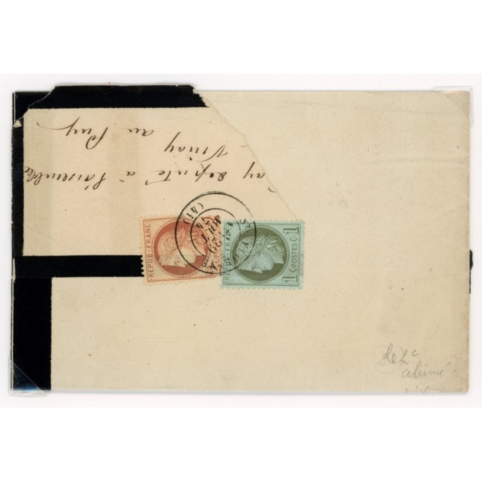 50 & 51 Oblitéré Cachet a Date du 29/08/1874 - Depart  - Cote 70 Euros