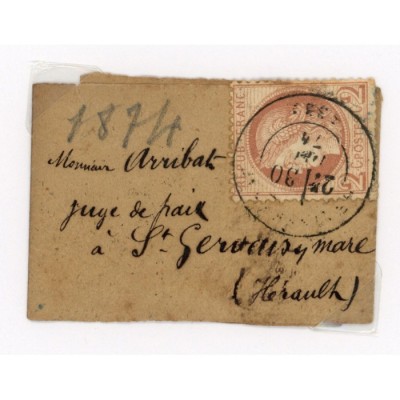 51 Oblitéré Cachet a Date du 1874 - Depart  - Cote 125 Euros