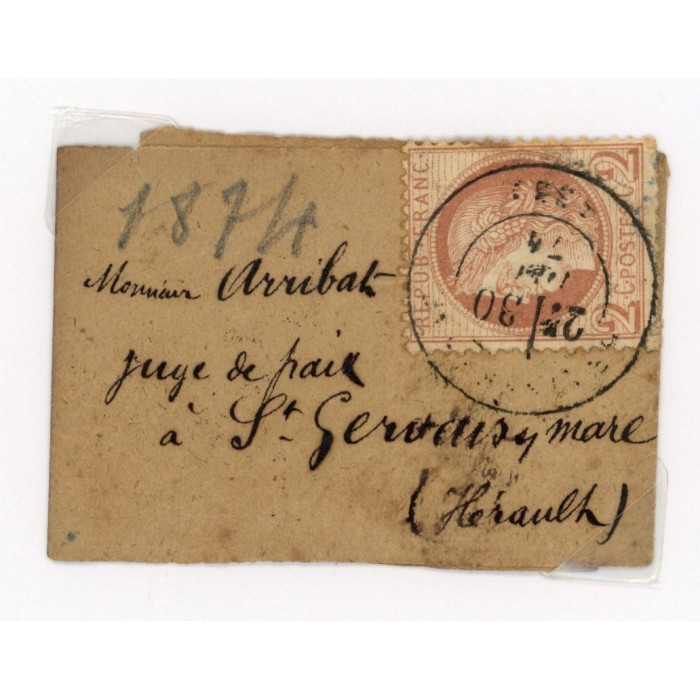 51 Oblitéré Cachet a Date du 1874 - Depart  - Cote 125 Euros
