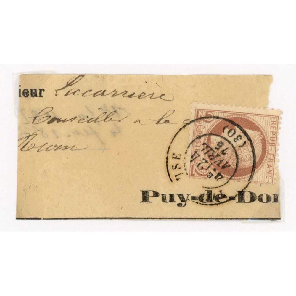 51 Oblitéré Cachet a Date du 24/054/1875 - Depart (30) - Cote 125 Euros