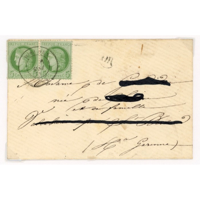 53 Oblitéré Cachet a Date - Depart  -  OR  dans un cercle - Paire - Cote 60 Euros