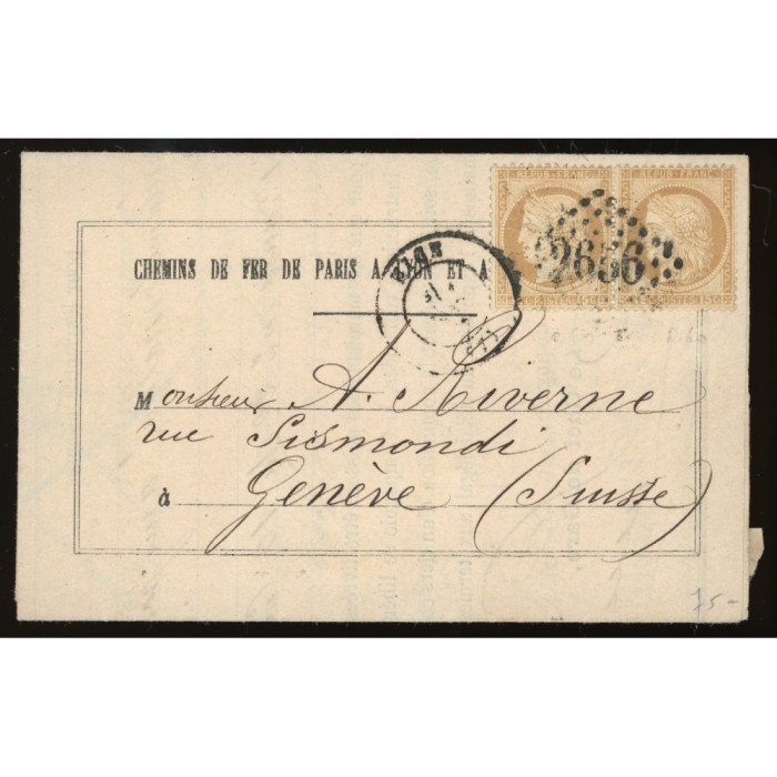 55 Oblitéré GC 2656 - Depart Nice (87) - Cote 53 Euros