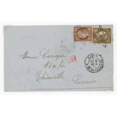 56 & 58 Oblitéré Etoile - Depart Paris (60) -   - Cote 55 Euros