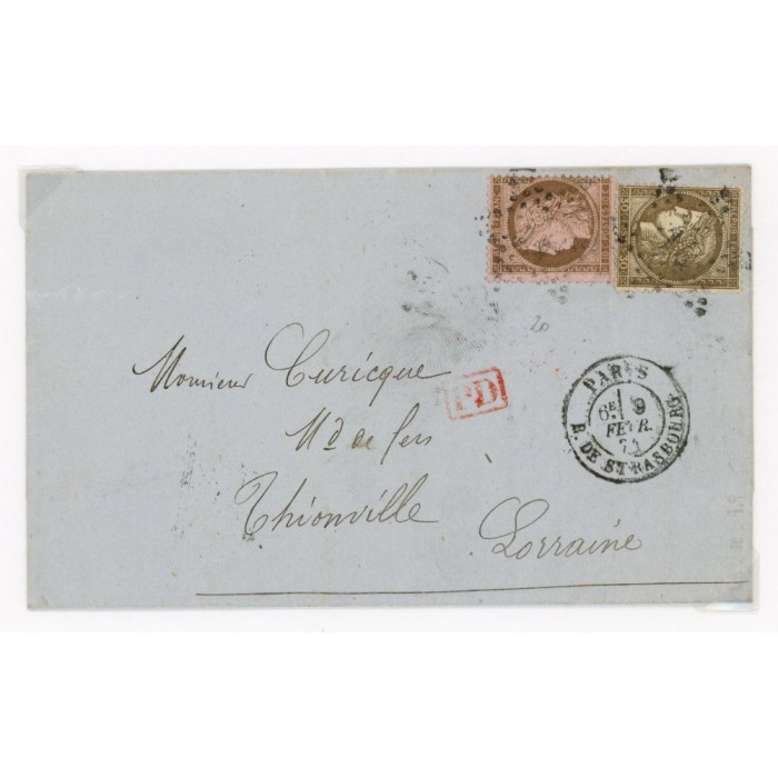 56 & 58 Oblitéré Etoile - Depart Paris (60) -   - Cote 55 Euros