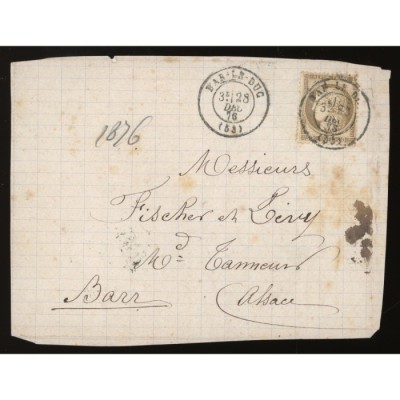 56 Oblitéré Cachet a Date du 28/12/1876 - Depart Bar le Duc (53) - Cote 50 Euros