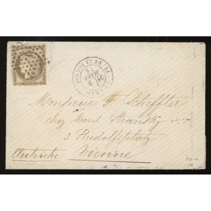 56 Oblitéré Etoile 1 du 09/03/1876 - Depart Paris (60) - Cote 50 Euros