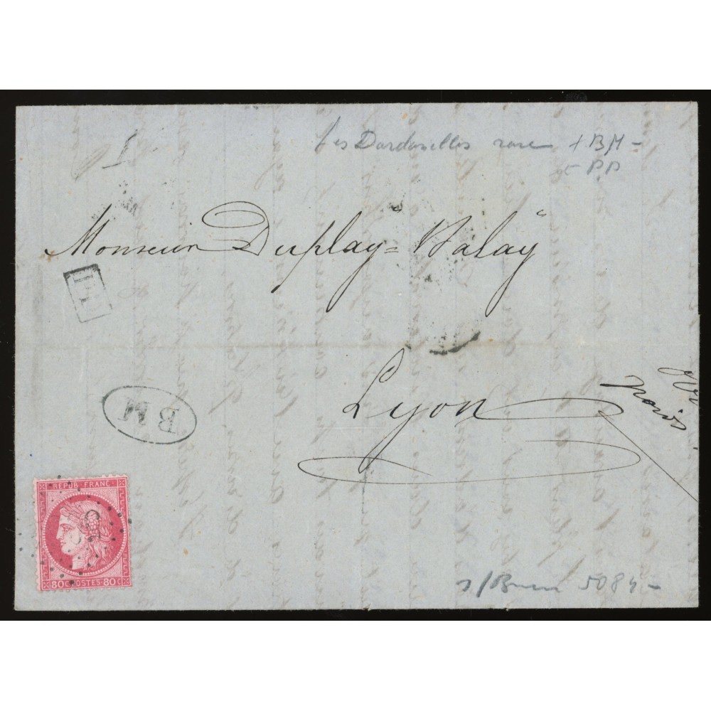 57 Oblitéré GC 5084 - Depart Les Dardanelles (Turquie) - BM dans un Cercle - Cote 90 Euros