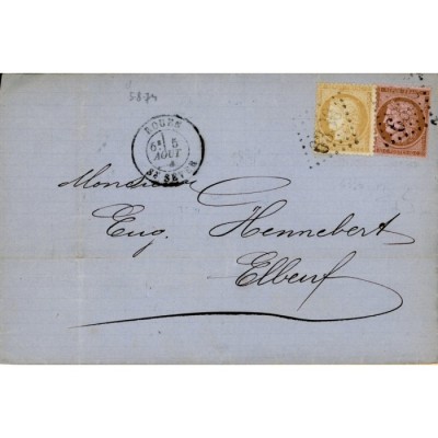 59 & 58 Oblitéré GC 6336 - Depart Rouen (74) - Cote 185 Euros