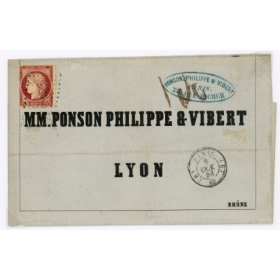 6 Oblitéré B du 06/10/1853 - Depart Paris (60) - Cote 1700 Euros