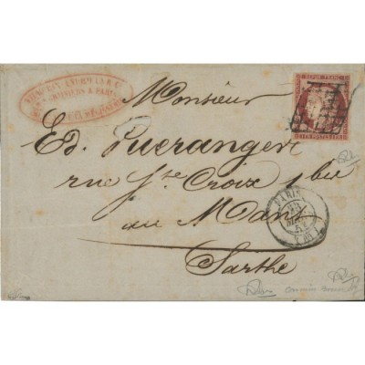 6 Oblitéré Grille du 23/03/1851 - Depart Paris (60) - Signé Calves - Cote 1700 Euros