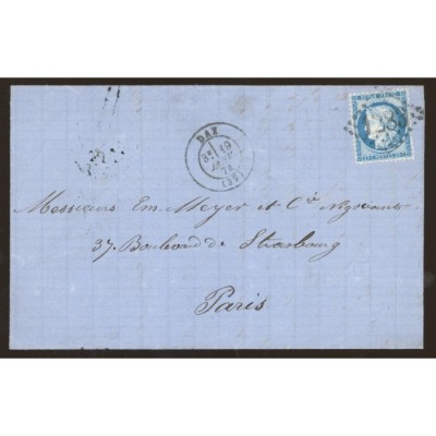 60B Oblitéré GC 1283 du 19/01/1874 - Depart Dax - Cote 78 Euros