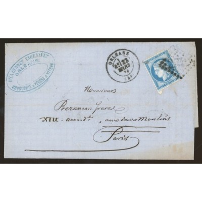 60B Oblitéré Gros Chiffre - Depart Orleans (43) - Cote 75 Euros