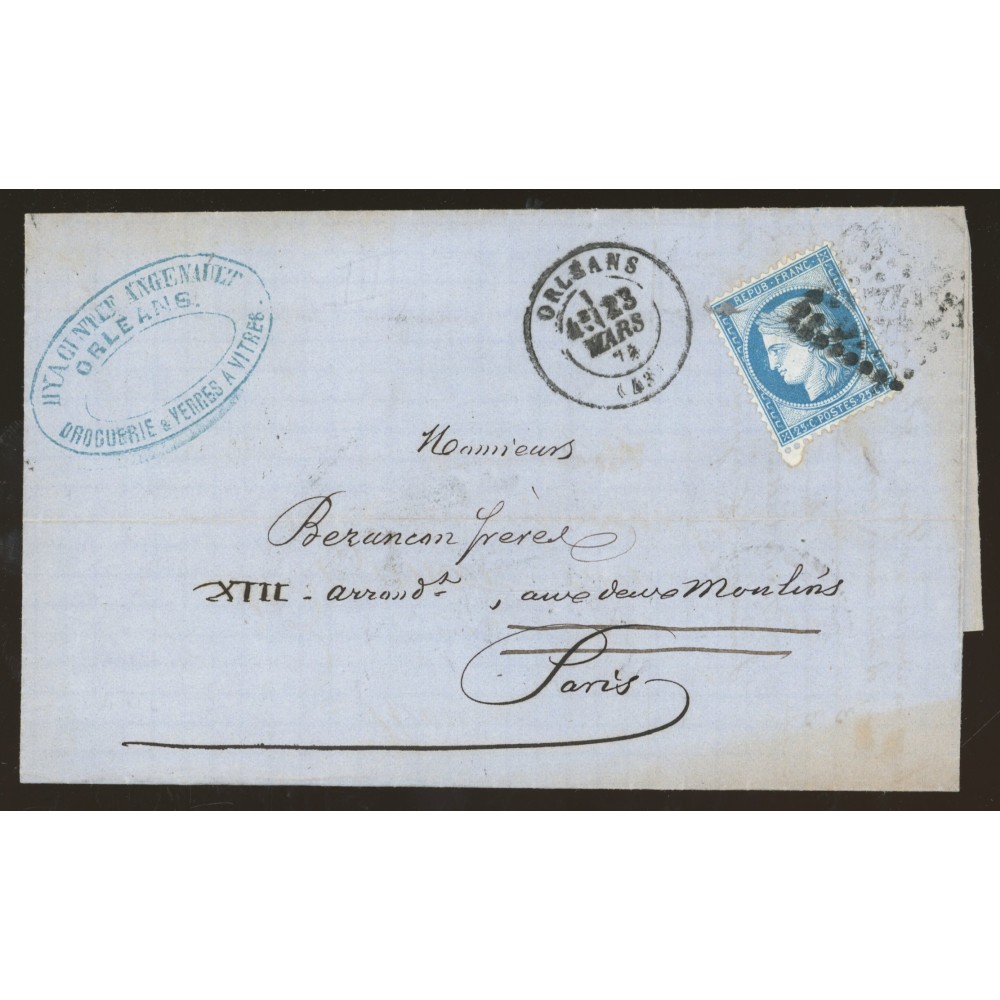 60B Oblitéré Gros Chiffre - Depart Orleans (43) - Cote 75 Euros