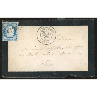 60C Oblitéré GC 4136 du 24/04/1875 - Depart Verdelais - Cote 44 Euros
