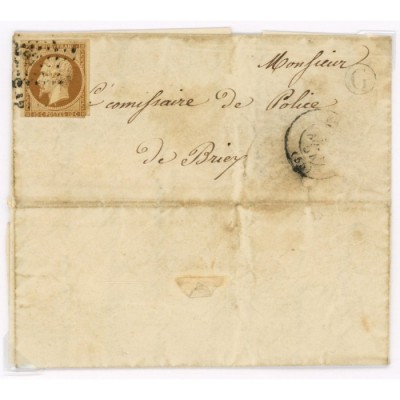 9 Oblitéré  - Depart  -  G  dans un cercle - Cote 1200 Euros