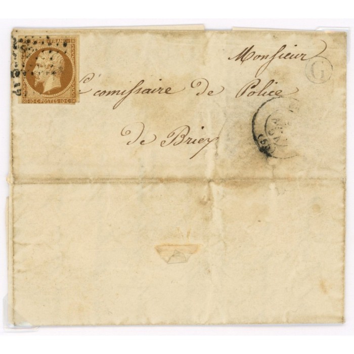 9 Oblitéré  - Depart  -  G  dans un cercle - Cote 1200 Euros