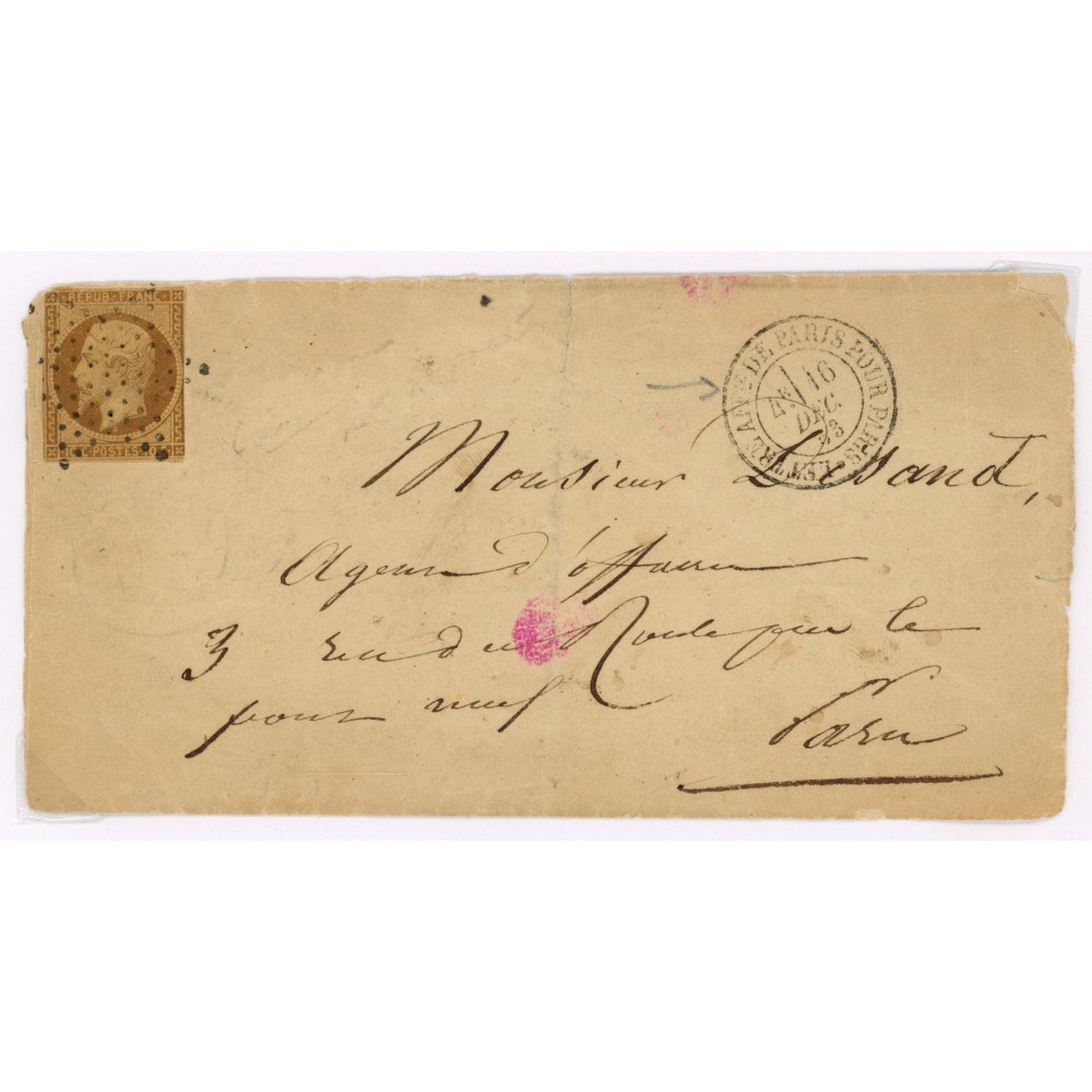 9 Oblitéré Etoile du 16/12/1853 - Depart Paris (60) - Cote 1200 Euros
