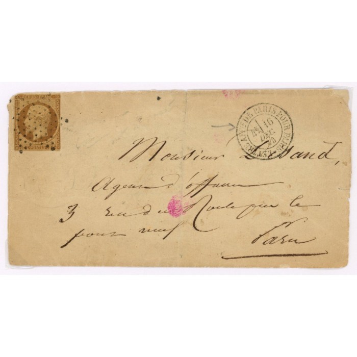 9 Oblitéré Etoile du 16/12/1853 - Depart Paris (60) - Cote 1200 Euros