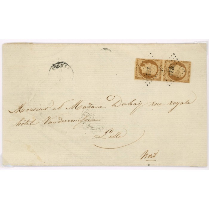 9 Oblitéré PC 3222 - Depart St Omer (61) - Paire verticale - Cote 3005 Euros