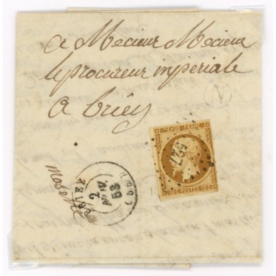 9 Oblitéré PC 527 du 1853 - Depart Briey (55) - Cote 1208 Euros