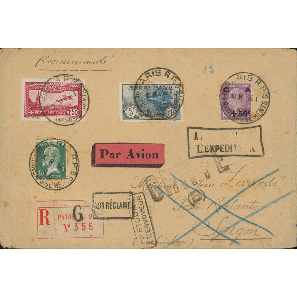 Divers Oblitéré  - Depart Paris (60) pour Saigon