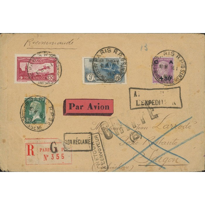 Divers Oblitéré  - Depart Paris (60) pour Saigon