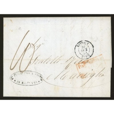 Oblitéré  du 29/10/1853 - Depart Beyrout (Syrie) - Cote 60 Euros