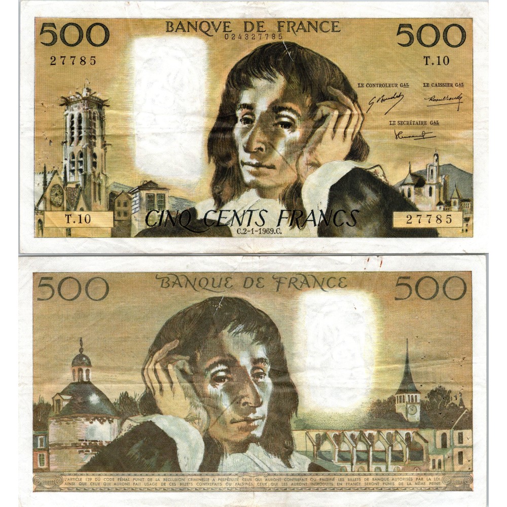 Fay.01.03 - 02/01/69 - Alph O.8 - 500 Francs Pascal