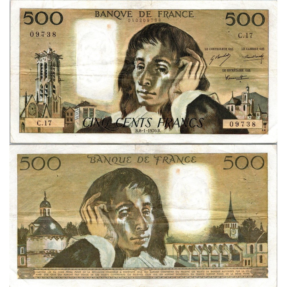 Fay.01.05 - 08/01/70 - Alph C.17 - 500 Francs Pascal