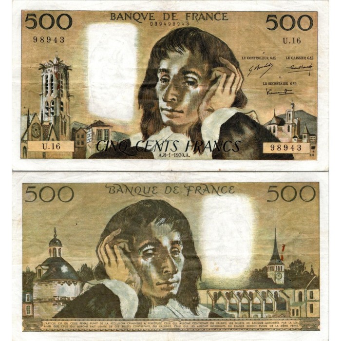 Fay.01.05 - 08/01/70 - Alph U.16 - 500 Francs Pascal