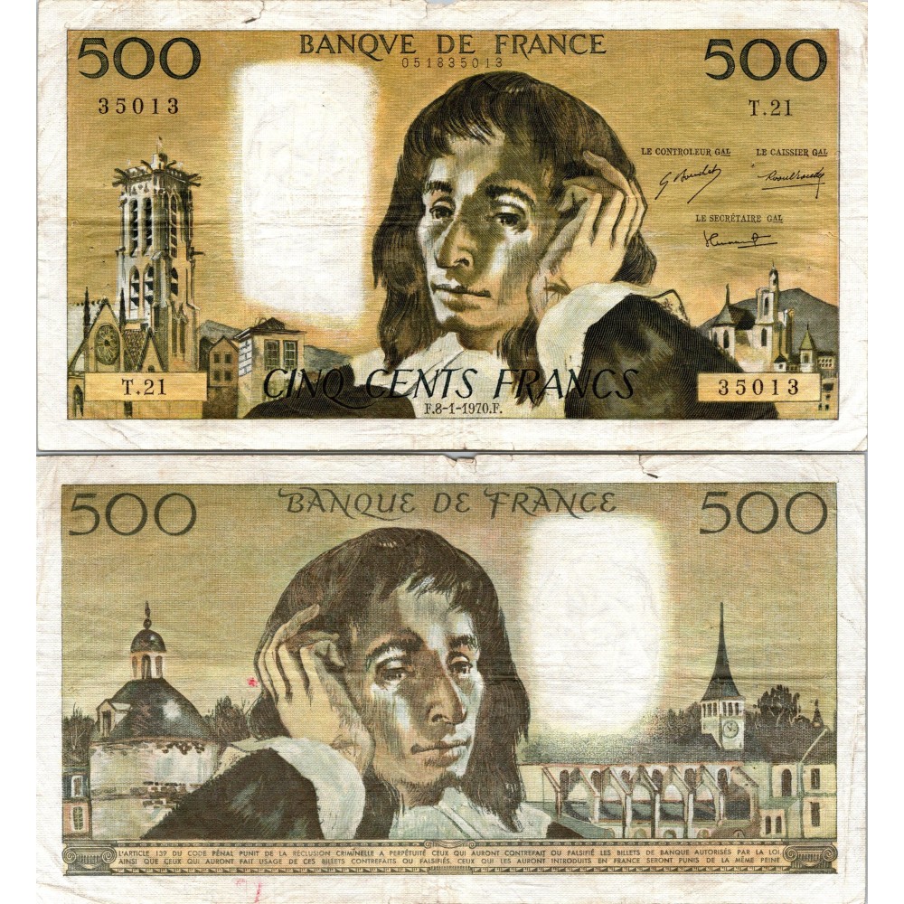 Fay.01.05 - 08/01/70 - Alph T.21 - 500 Francs Pascal