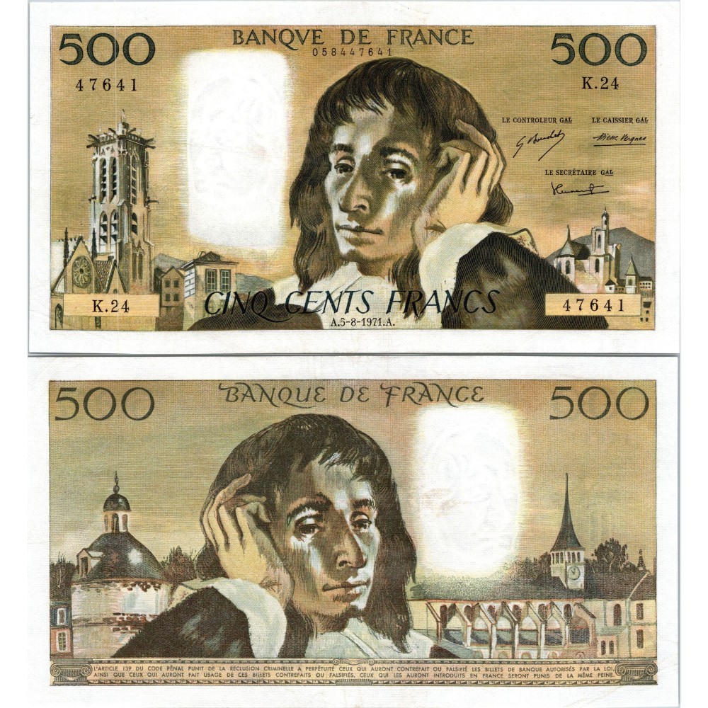 Fay.01.06 - 05/08/71 - Alph D.25 - 500 Francs Pascal